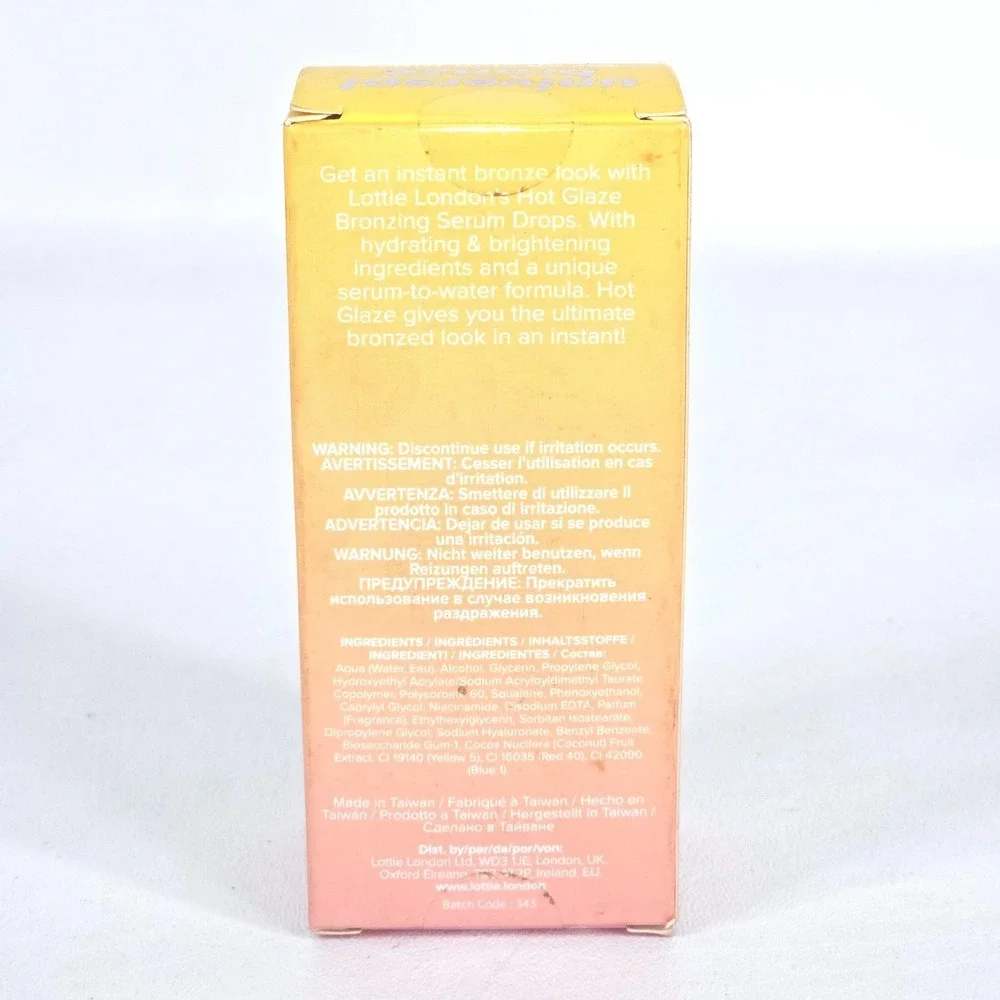 2x Lottie London Hot Glaze Bronzing Serum Drops 0.94 fl oz/ 28mL Sealed Pack NOS